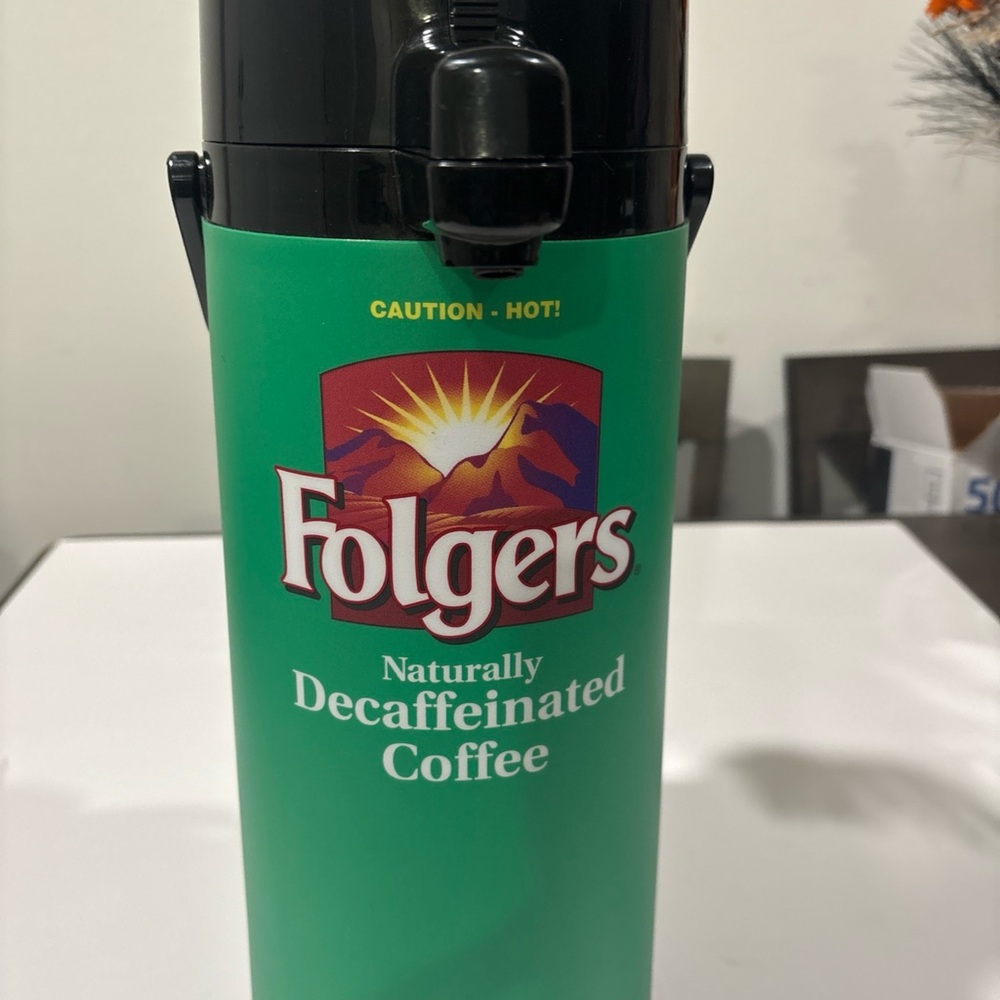 Folgers Green Decaffeinated Coffee Thermos - Picture 3 of 5